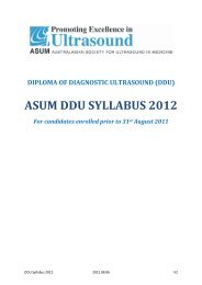 DDU Syllabus - Australasian Society for Ultrasound in Medicine