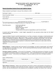 Parent/Guardian Consent Form and Liability Waiver - Diocese of ...