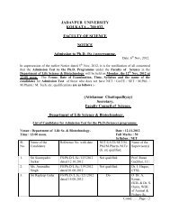 700 032. FACULTY OF SCIENCE NOTICE Admission to Ph.D. (Sc.)