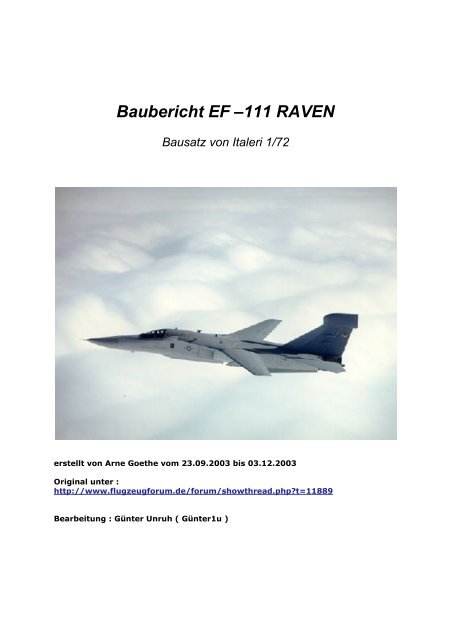 Baubericht EF â€“111 RAVEN - Arnes Modellbauseite