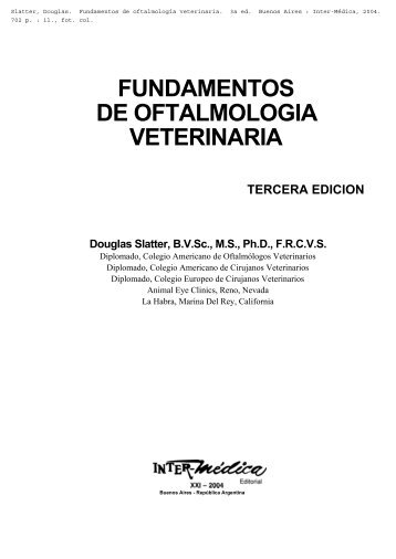 FUNDAMENTOS DE OFTALMOLOGIA VETERINARIA