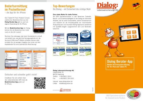 Flyer "Dialog-Berater-App" (690 KB) - Dialog Lebensversicherungs-AG