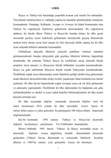 GİRİŞ Rusya ve Türkiye'nin bulunduğu jeopolitik konum çok önemli ...