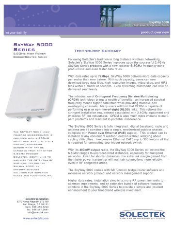 SkyWay 5000 Series - Solectek Corporation