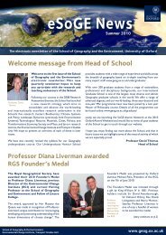 eSoGE News - School of Geography and the Environment ...