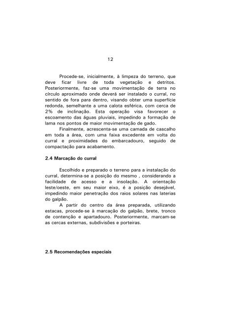 curral para bovinos de corte âmÃ³dulo 500â - Embrapa Gado de Corte