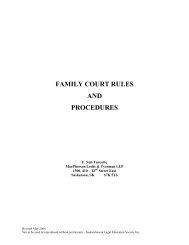 family court rules and procedures - The Law Society of Saskatchewan