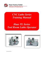 CNC Lathe Series Training Manual Haas TL ... - Productivity Inc.