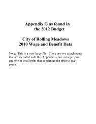 2010 Employee Wage and Benefits - City of Rolling Meadows