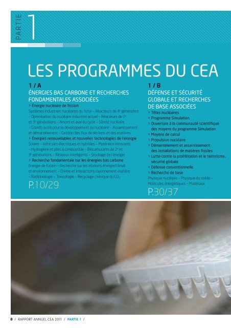 Les programmes du CEA