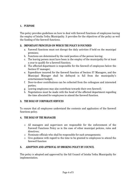 Farewell's Policy Edited Draft - Intsika Yethu Municipality