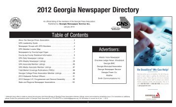 2012 gpa newspaper directory - Georgia Press Association