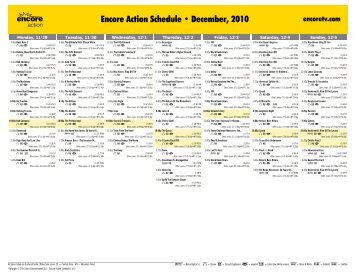 Encore Action Schedule - December, 2010 - Starz