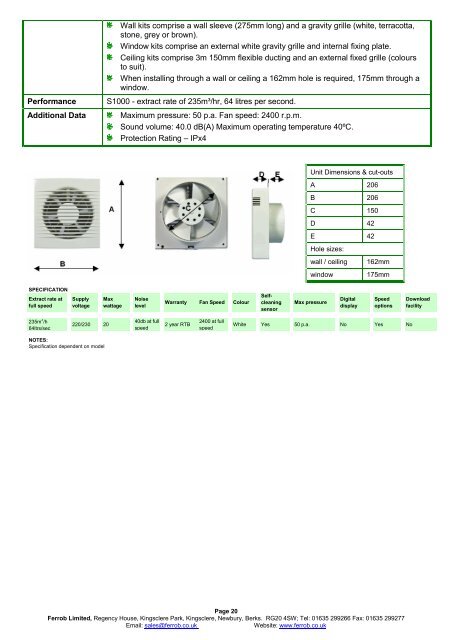 breathing life into your environment Product Brochure - Ferrob