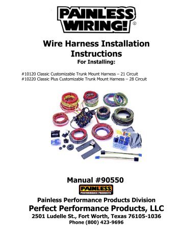 Wire Harness Installation Instructions For Installing - Painless Wiring