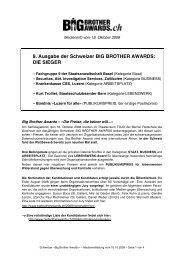 DIE SIEGER - Big Brother Awards Schweiz