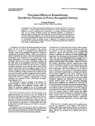 Recollective Processes in Picture Recognition Memory - Psychology ...