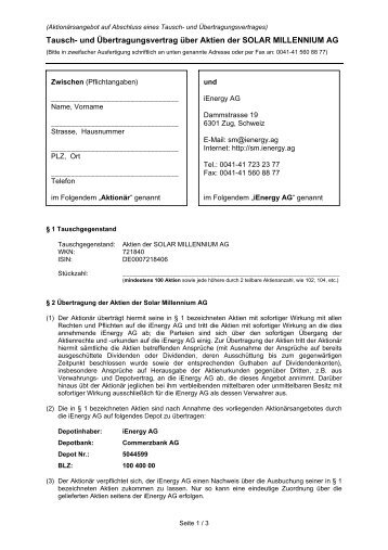 Tauschvertrag Magazine