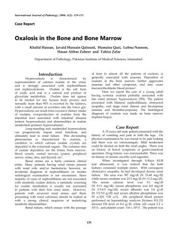 Oxalosis in the Bone and Bone Marrow - International Journal of ...