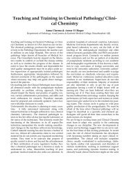 Teaching and Training in Chemical Pathology/ Clini- cal Chemistry