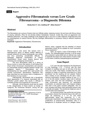 Aggressive Fibromatosis versus Low Grade Fibrosarcoma - a ...