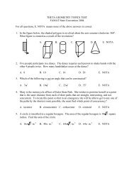 THETA GEOMETRY TOPICS TEST - Mu Alpha Theta