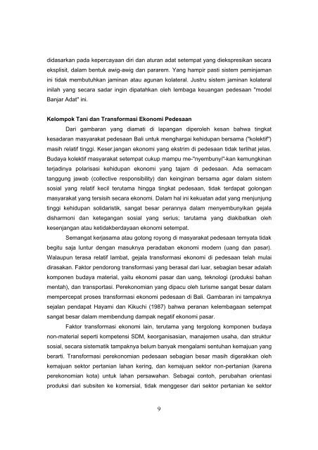 (Transformasi) Keorganisasian Ekonomi Pedesaan - Pusat Sosial ...