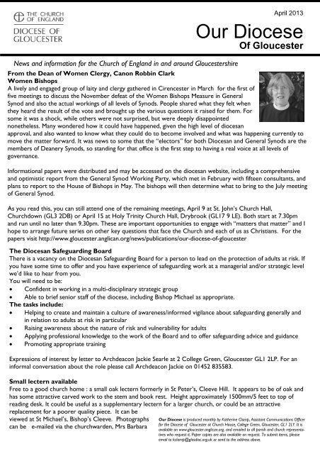 A4 PDF version Diocese of Gloucester