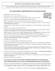 Wolverine Campground Map, Rules 2013 - Genesee County Parks ...