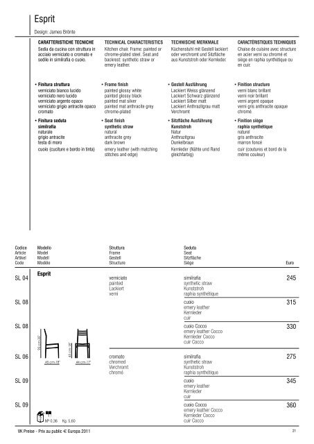 Verkaufspreisliste Europa 2011 SitzmÃ¶belundRelaxsessel ...