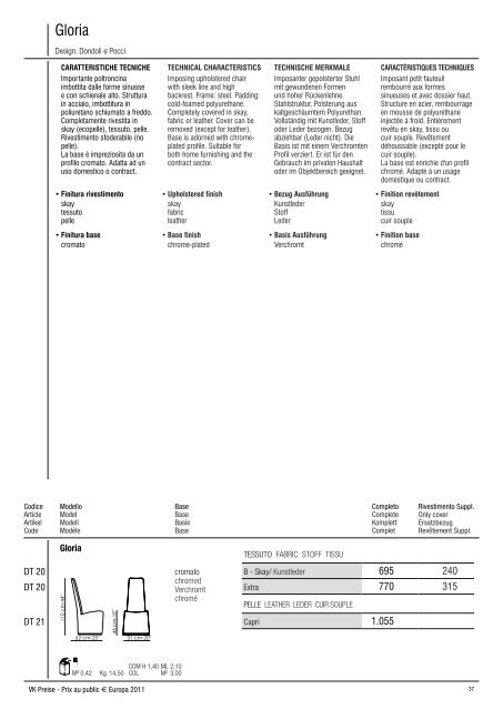 Verkaufspreisliste Europa 2011 SitzmÃ¶belundRelaxsessel ...