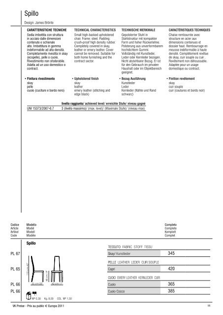 Verkaufspreisliste Europa 2011 SitzmÃ¶belundRelaxsessel ...