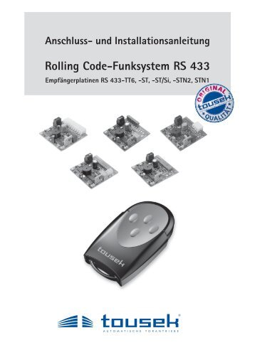Rolling Code-Funksystem RS 433 - Tousek Shop by Antech