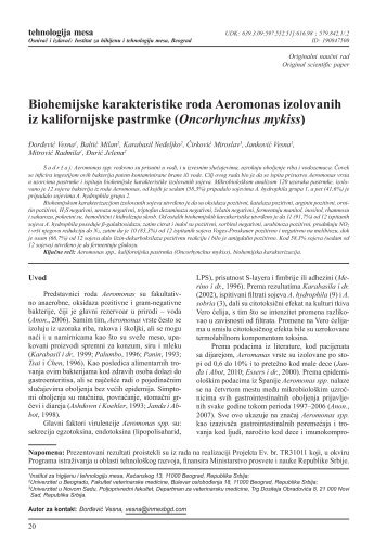 Oncorhynchus mykiss - Institut za higijenu i tehnologiju mesa