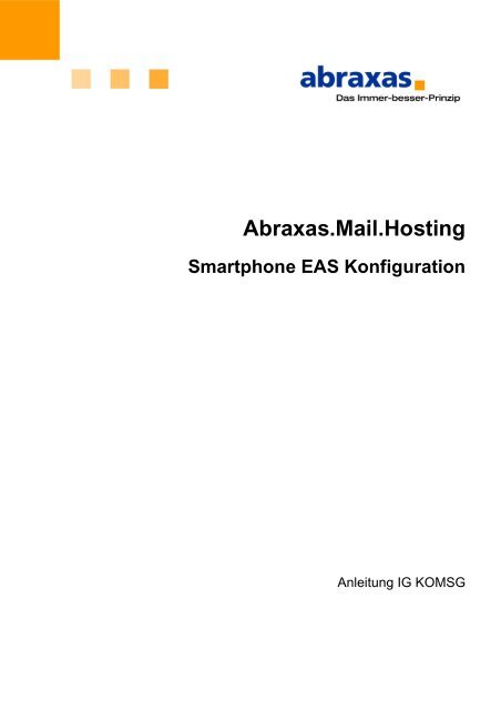 Abraxas.Mail.Hosting Smartphone EAS Konfiguration IG KOMSG