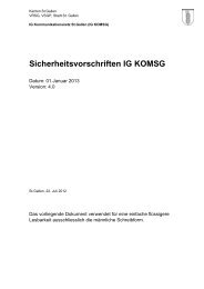 Sicherheitsvorschriften IG KOMSG - Informatik des Kantons St.Gallen