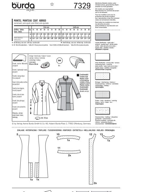 MANTEL MANTEAU COAT ABRIGO - Outlet fÃ¼r Stoffe und Styling