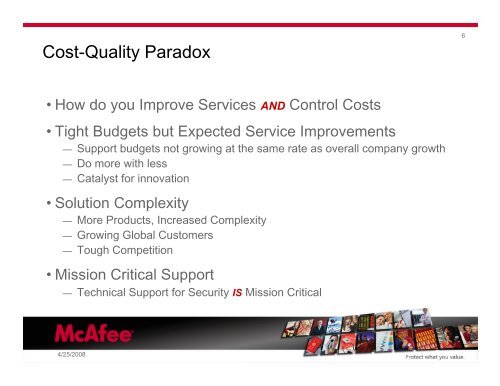 McAfee Case Study - Service Strategies