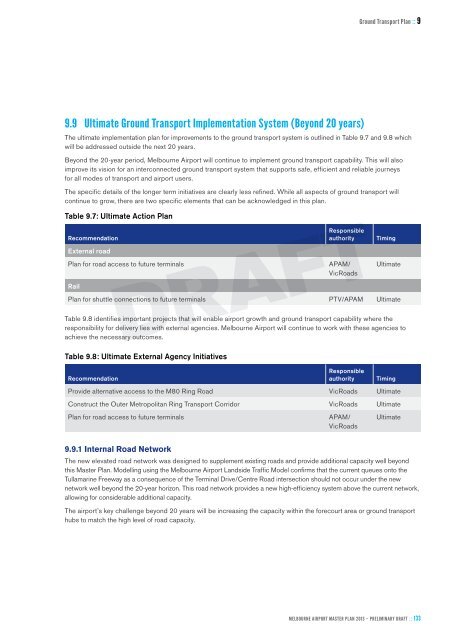 Section 9 - Ground Transport Plan - Melbourne Airport