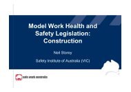 Model Work Health and Safety Legislation: Construction - Safety ...