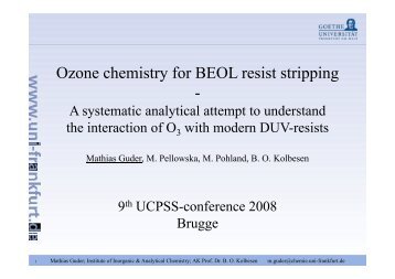 Ozone chemistry for BEOL resist stripping - - Chemie