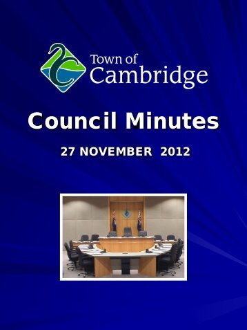 MEETING OF COUNCIL - Town of Cambridge