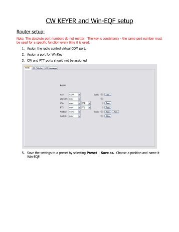 CW KEYER and Win-EQF setup - microHAM