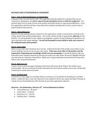 Resume, Cover Letter, References & Portfolio Start Assignment (pdf)
