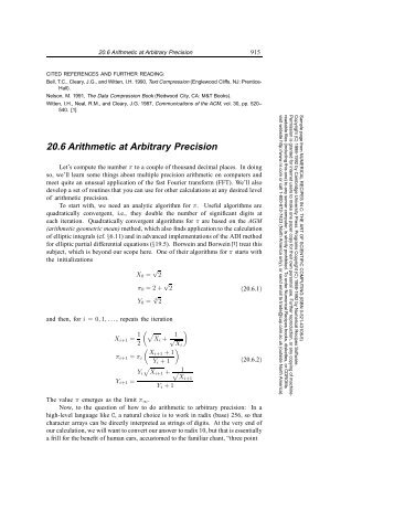 20.6 Arithmetic at Arbitrary Precision - AIP