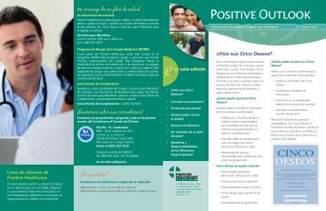 Positive Outlook Positive Outlook - Positive Healthcare