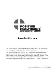 Provider Directory - Positive Healthcare
