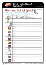 Direct - Indirect Speech Worksheet 1 - TTS