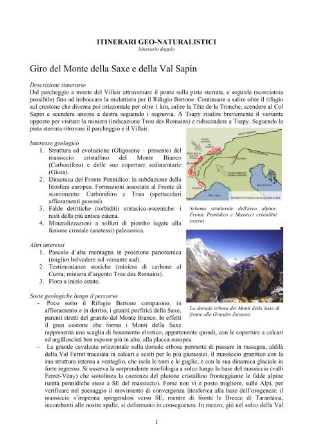 Giro dei monti della Saxe e della Val Sapin.pdf - Geologia e Turismo