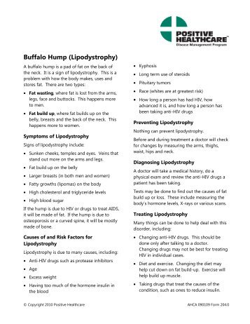 Buffalo Hump (Lipodystrophy) - Positive Healthcare